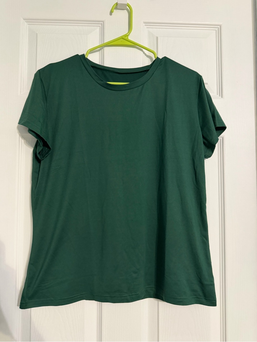 Classic Short Sleeve Crewneck Top - Dark Green Size L